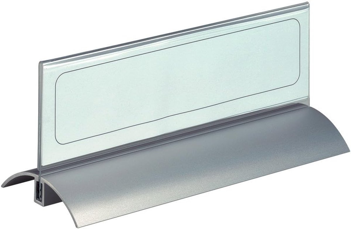 820219 Tafelnaambord Desk Presenter de Luxe, 61 x 210 mm, acryl met aluminium