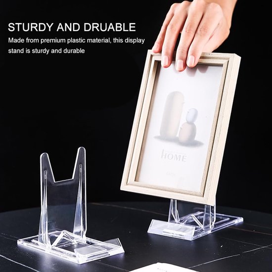 6 Stuks Acryl Bordenstandaard - Kleine Transparante Verstelbare Decoratieve Plaathouder - Fotostandaard Voor Fotodisplays, Borden, Frames — afbeelding 2