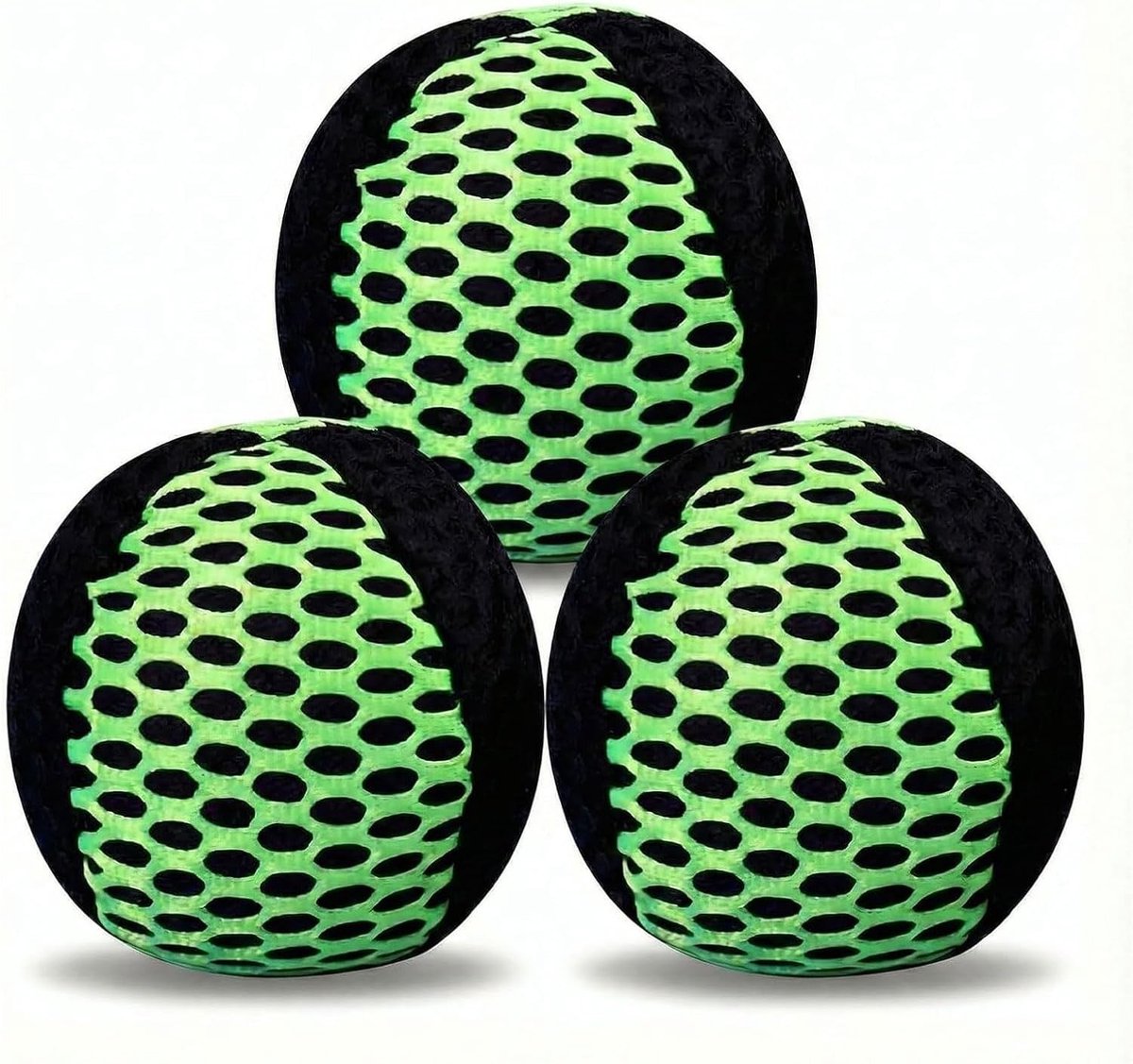 Set van 3 Jongleerballen - Groen - 6,5 cm - Antislip Jongleerballen met Robuust Gaas - Voor Beginners