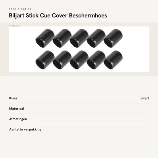 Dailygoods- Biljart Cue Tip Beschermhoes - Rubber - 10 Stuks - Duurzaam van Dailygoods — afbeelding 2