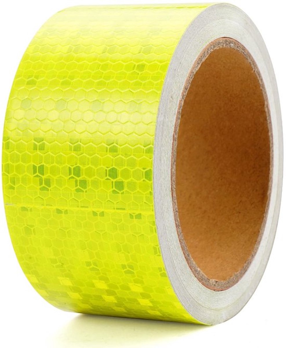 Reflecterend Plakband 5cm - Geel - Duurzaam - Weerbestendig - Hoge Zichtbaarheid - Agressieve Lijm - Reflectietape