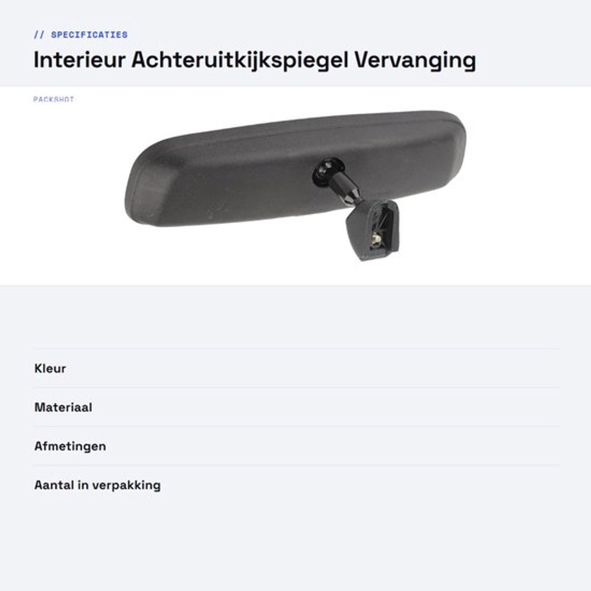 Achteruitkijkspiegel Duidelijk Zicht - Vervanging voor Accent/Elantra/i10/i20/i30/i40/Carens/Soul/Sportage - OE-nummer 85101 3X100 - ABS-frame - Veiligheid - Comfortabele Rijervaring - Binnenspiegel