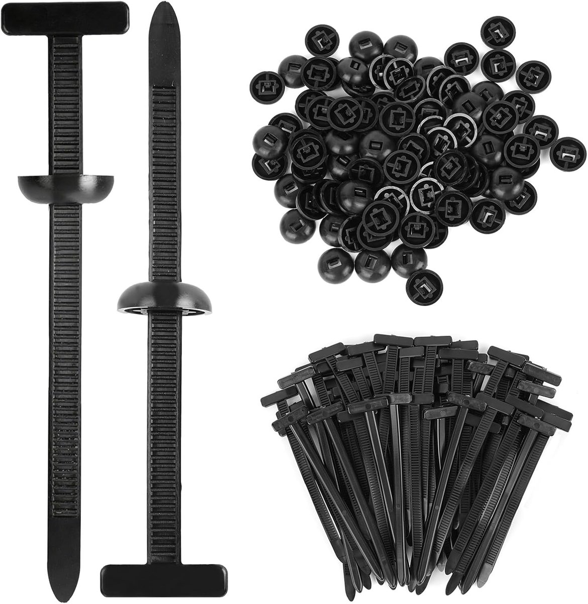 SnelShoppen - 100 Stuks Nylon Kabelbinders met Beugels - Zware Duurzame Zelfvergrendeling - Multifunctionele Kabelbinders voor Auto Onderhoud, Motoren