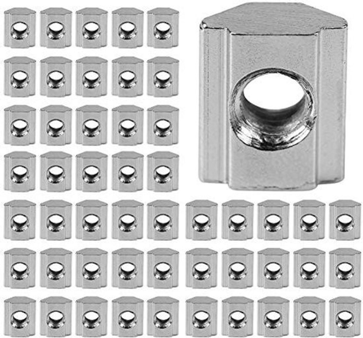 Schuifgleufsteen 50 Stuks - Gecoate Koolstofstaal - Hoge Hardheid - Corrosieweerstand - Aluminium Profiel Accessoires - Lange Levensduur - T-Nut