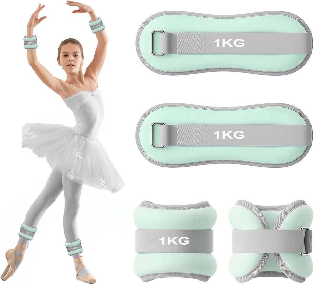 SnelShoppen - 2 Pack Gewichtsmanchetten voor Voeten en Armen, Enkels Gewichten, Pols Gewichten, Ankle Gewichten voor Pilates, Yoga, Wandelen, Joggen,