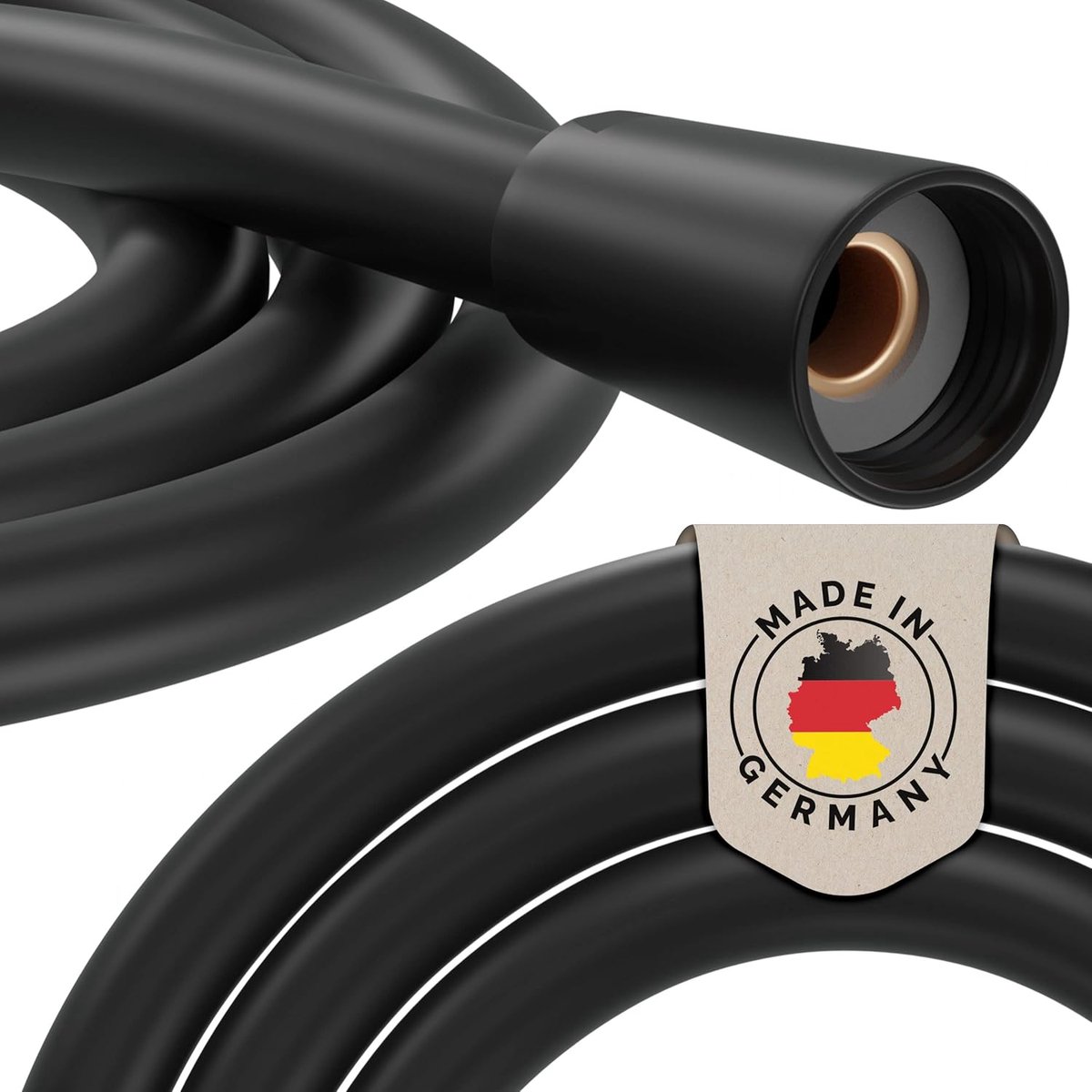 SnelShoppen - Flexibele Douche Slang 200 cm Zwart, Anti-Twist, Kink Bescherming, Hoogwaardig Made in Germany, Ideaal voor Badkamer en Douche
