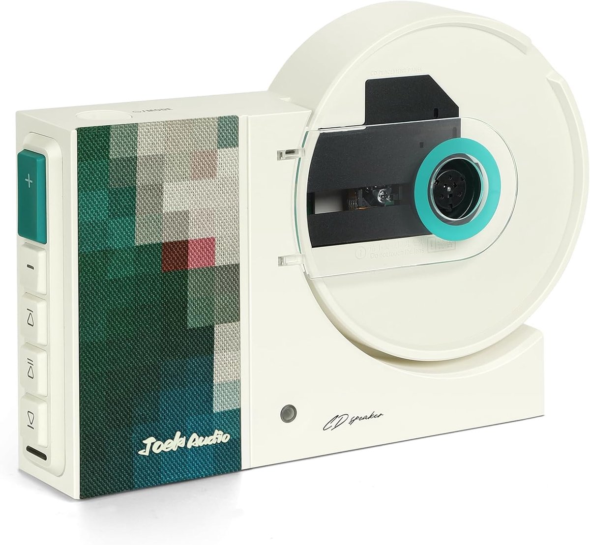 SnelShoppen - Wandmontage Retro CD Speler Muziekspeler met USB Bluetooth AUX In Home Audio Luidspreker 4000mAh met Afstandsbediening - Groen