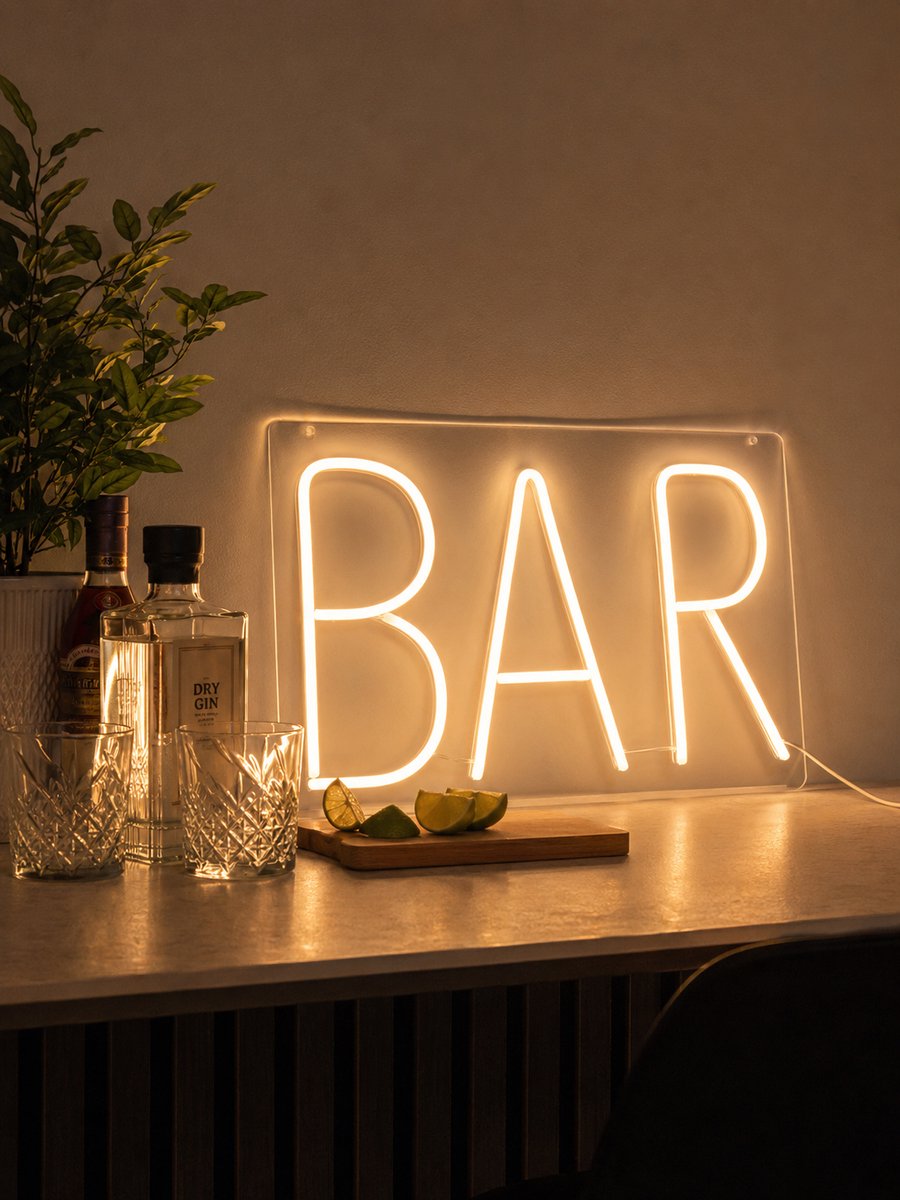 ZoeZo BAR Neon Lamp 43 x 30 cm - LED Wandverlichting - Sfeerverlichting - USB Aansluiting