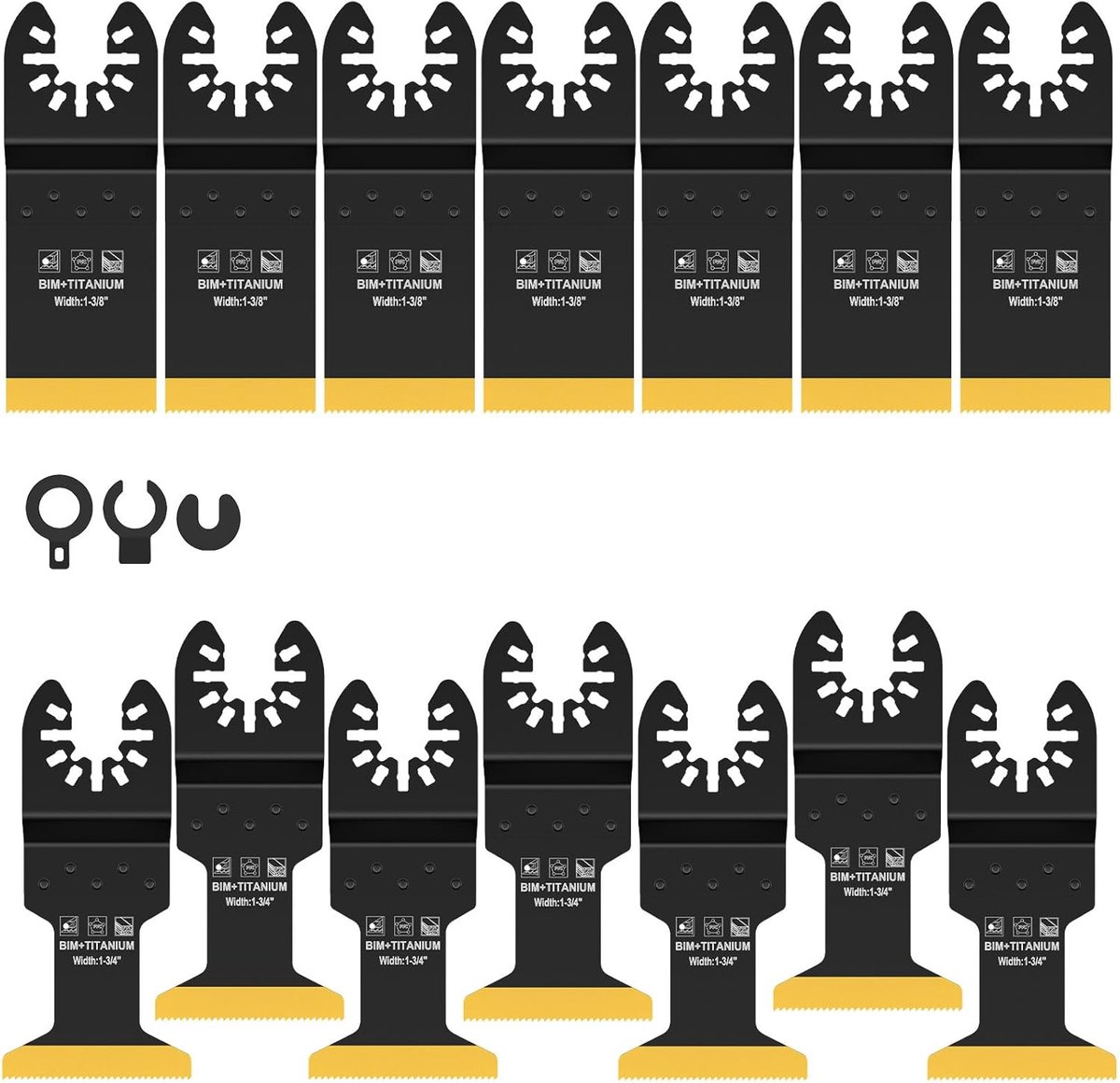 SnelShoppen - Titanium Oscillerende Zaagbladen Set van 14 Stuks - Multitool Zaagbladen voor Hout en Metaal - Snelle Verandering Accessoires voor Bouw