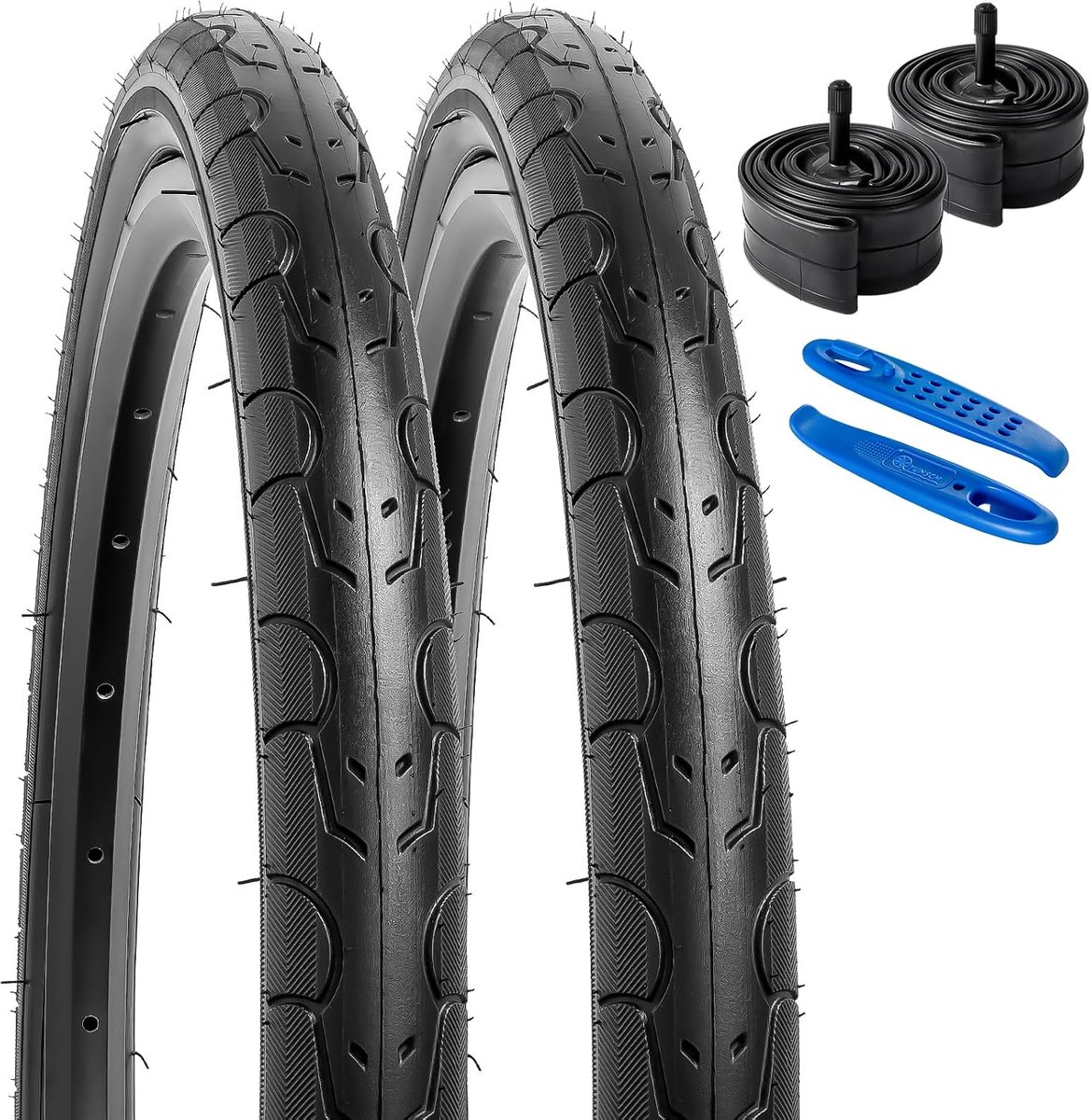 SnelShoppen - 2-PCS 20-Inch Fietsbanden 20x1.50 met Zware Binnenband Schrader Ventiel Geschikt voor Stadsfietsen, Hoogwaardige Butylrubber, Ideaal voo