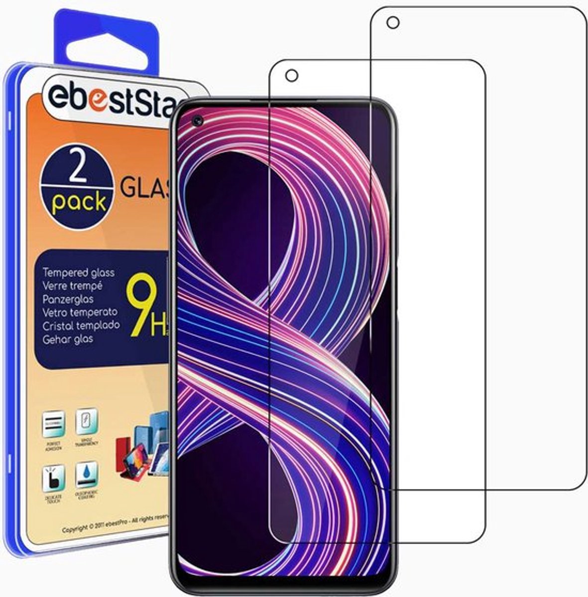 ebestStar - {2 Stuks} Gehard glas geschikt voor Realme 8 5G, Narzo 30 5G, Screen Protector Cover, Schermbeschermer Tempered Glass