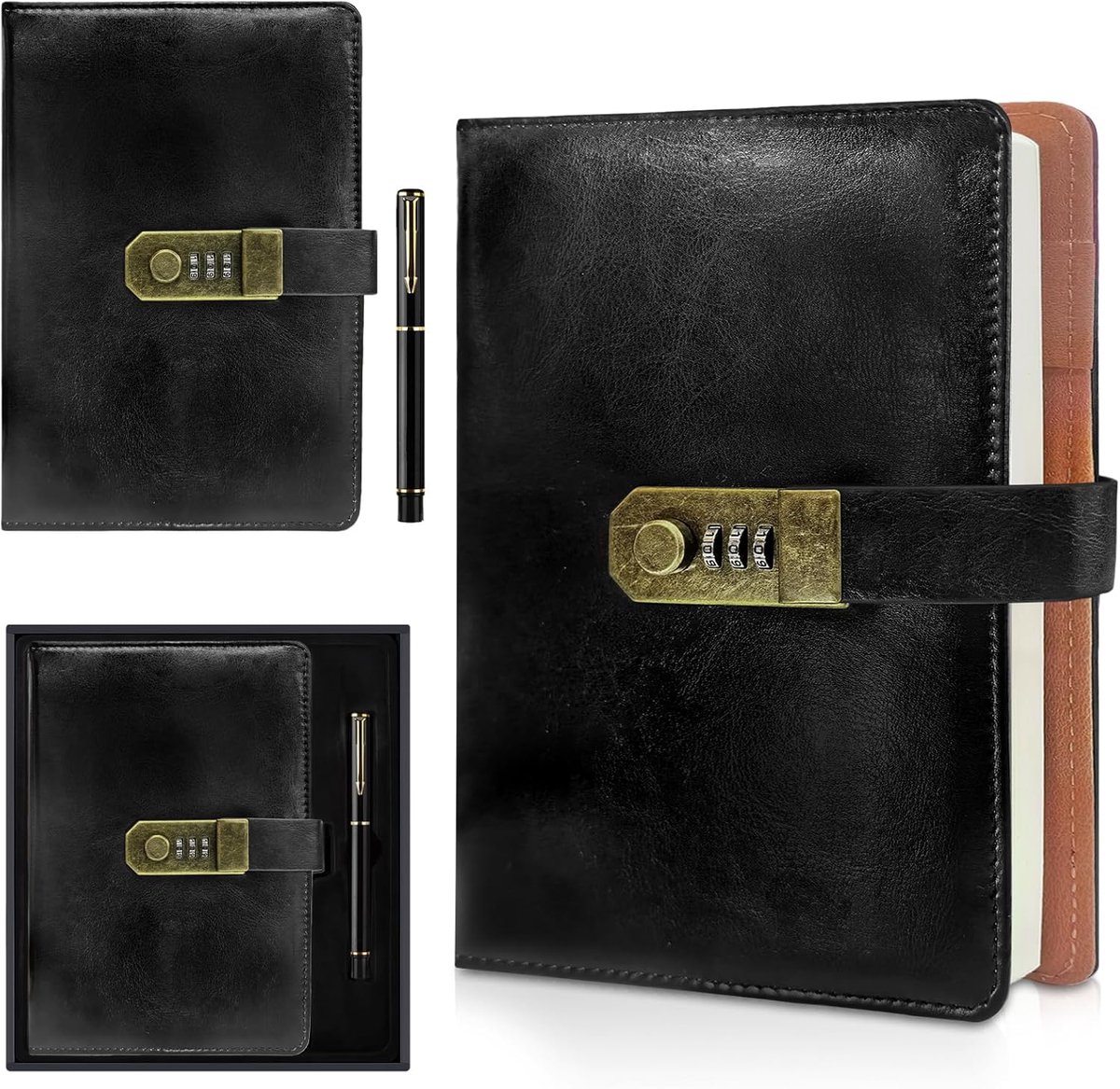 SnelShoppen - Dagboek met slot, eenvoudig, notitieboek voor kinderen, volwassenen, 1 stuk, 200 pagina's, A5 formaat, ideaal voor journaling, cadeau, s