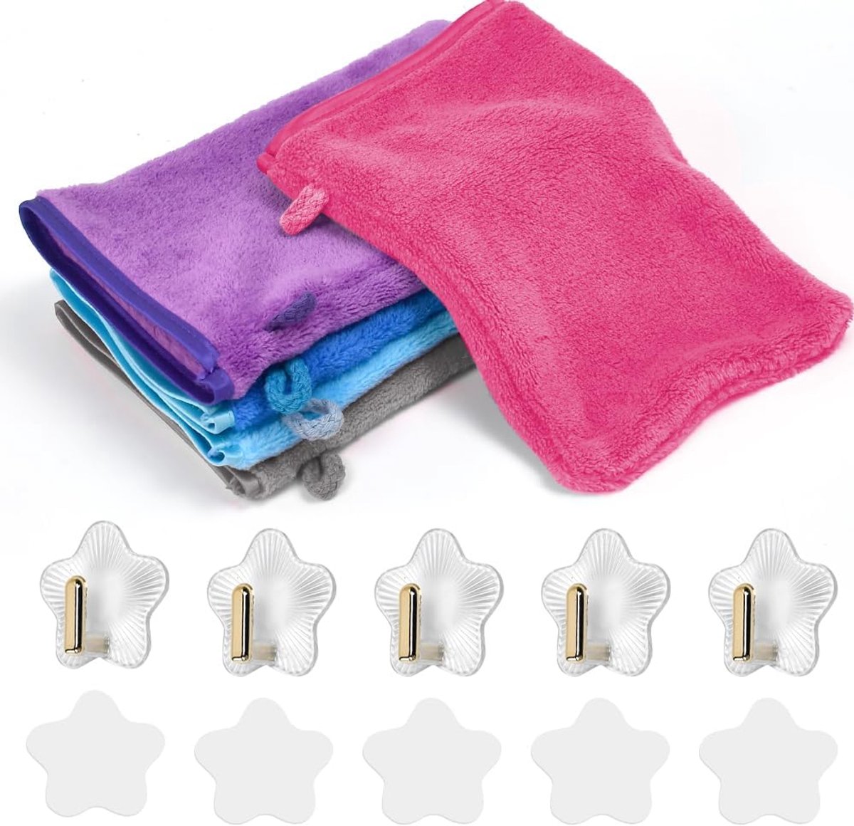 SnelShoppen - Towel Set - Zachte Flanellen Douchehandschoenen voor Gevoelige Huid - Microfiber - Machinewasbaar - Ideaal voor Baby's en Kinderen - Per