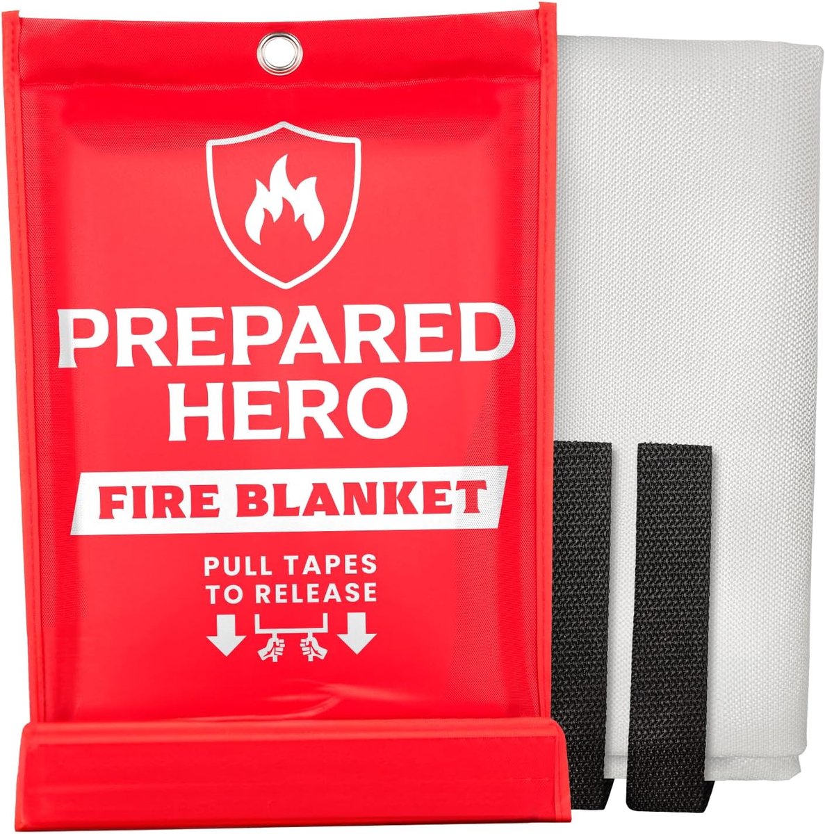 SnelShoppen - Prepared Hero Branddeken - 1 Pack - Vuurblusdeken voor Keuken - 40" x 40" Brandblusdeken voor Thuis - Vezelglas Branddeken voor Noodsitu