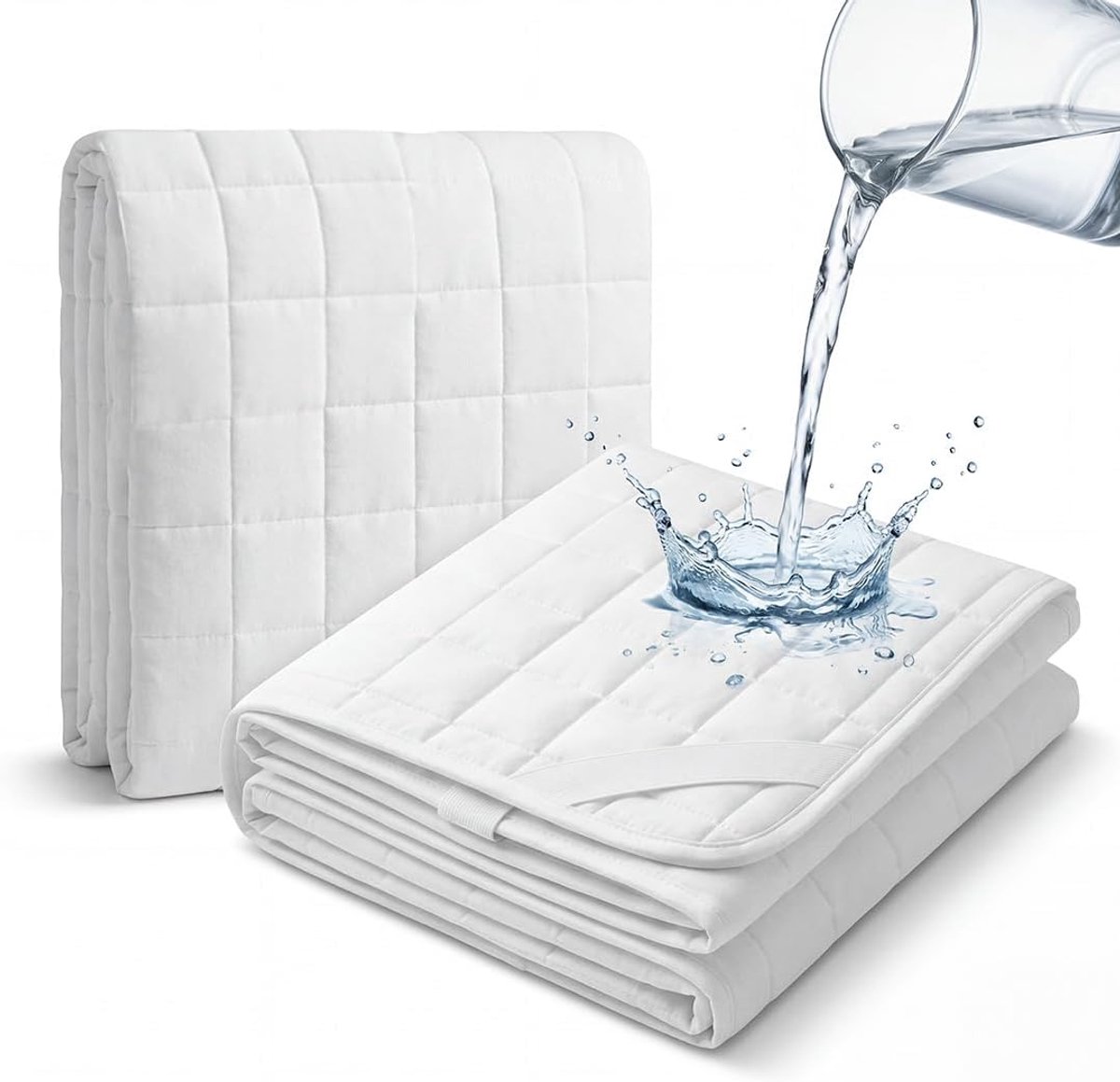 SnelShoppen - Matrass protector 180x200 cm, Waterdicht, Ademend, Zachte Katoenen Topper met Hoekelastieken, Vochtbescherming, Incontinentie Pad, Gesch