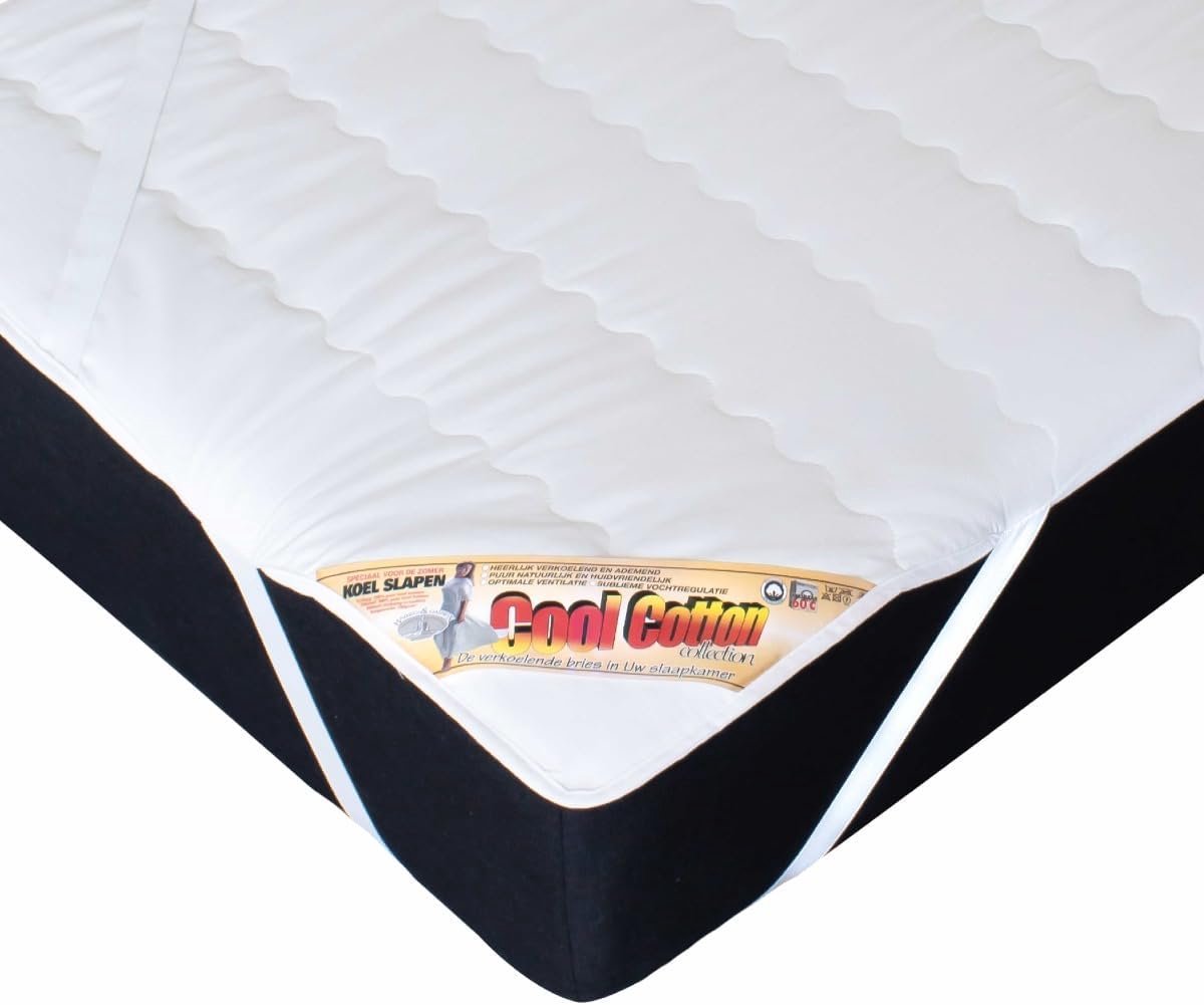 SnelShoppen - Matrasbeschermer 180 x 200 cm - Koelende Topper van 100% Katoen - Ademend & Wasbaar tot 60° - Perfect voor een Frisse Nachtrust