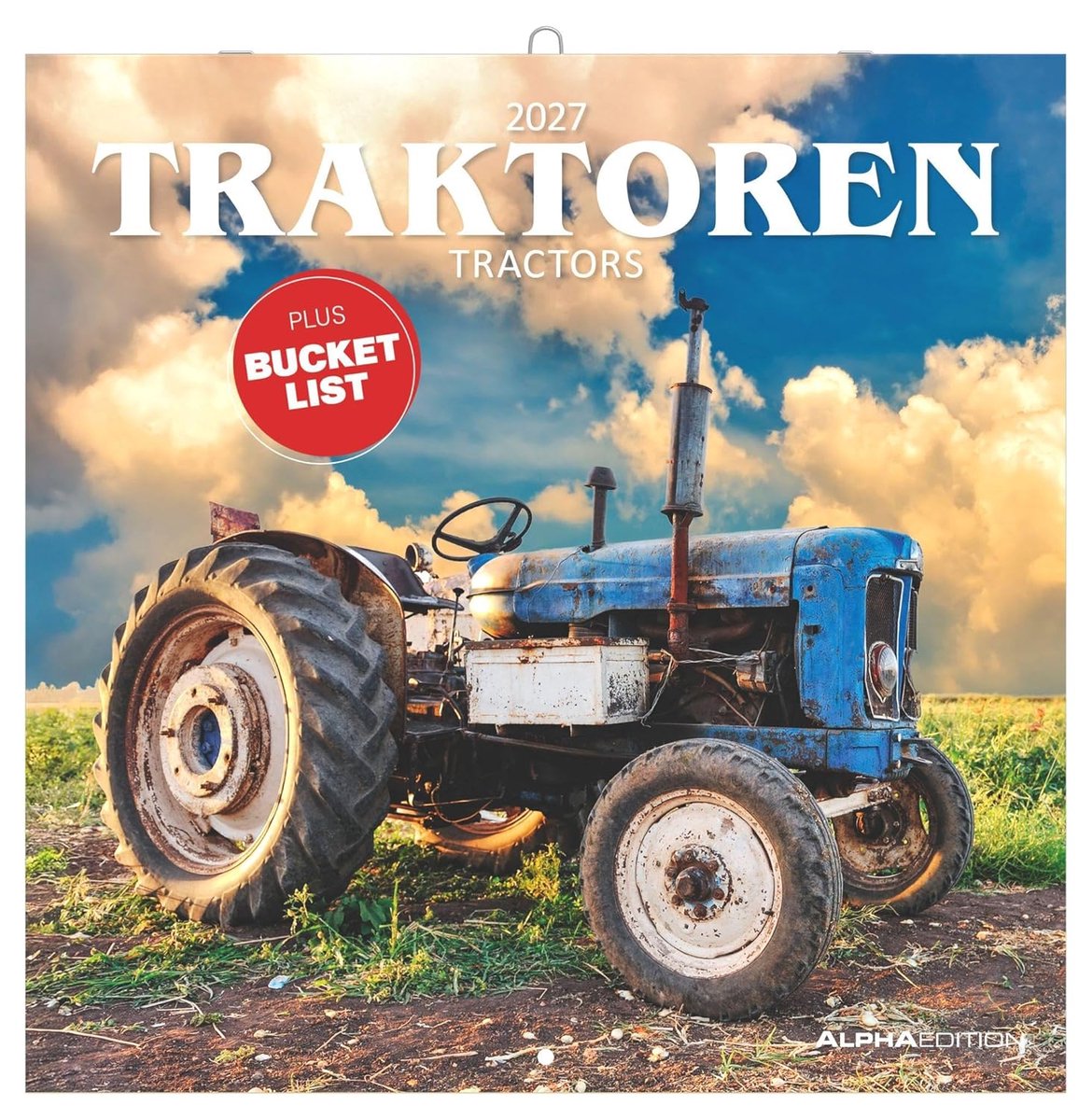 SnelShoppen - Traktoren 2027 Wandkalender 30x30 cm (30x60 cm geopend) met Notizkalendarium, 12 Traktoren Motieven, Perfect voor Thuis of op het Werk
