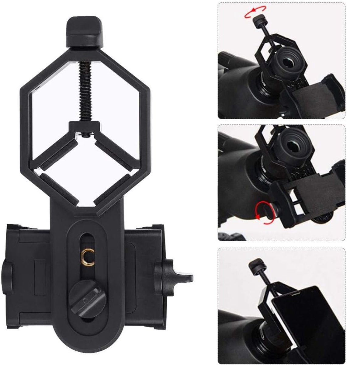 SnelShoppen - Universale Telefoonadapter 5cm-10.2cm voor Smartphone, Monoculaire, Telescopen en Microscoop - Robuust en Duurzaam - Ideaal voor Natuurf