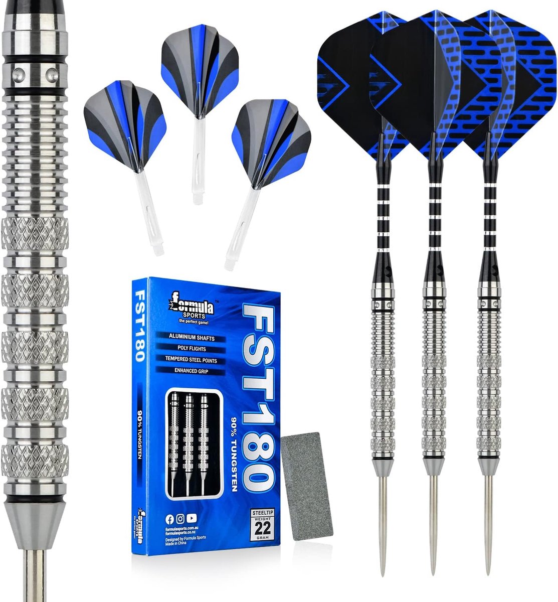 SnelShoppen - Professionele Dartpijlen Set van 3 met Metaalpunt, 90% Tungsten Stalen Dartpunten, 21-24g, Perfect voor Feest en Competitie