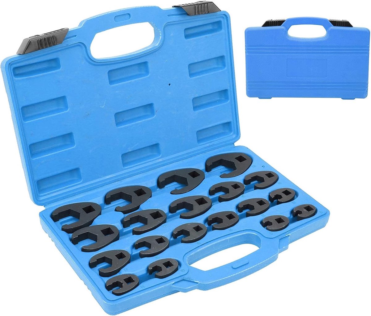 SnelShoppen - 19-delige Ringsteeksleutelset 8-32 mm, Cr-Mo Staal, Stevige Steeksleutel Set voor Professionals en Klussers