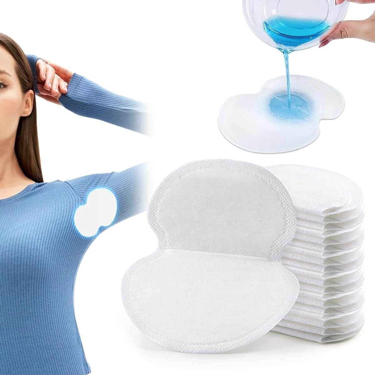 50 Stuks Onderarm Zweetpads voor Zweetabsorptie, Antitranspirant en Geurverwijdering, Wegwerpbaar en Unisex