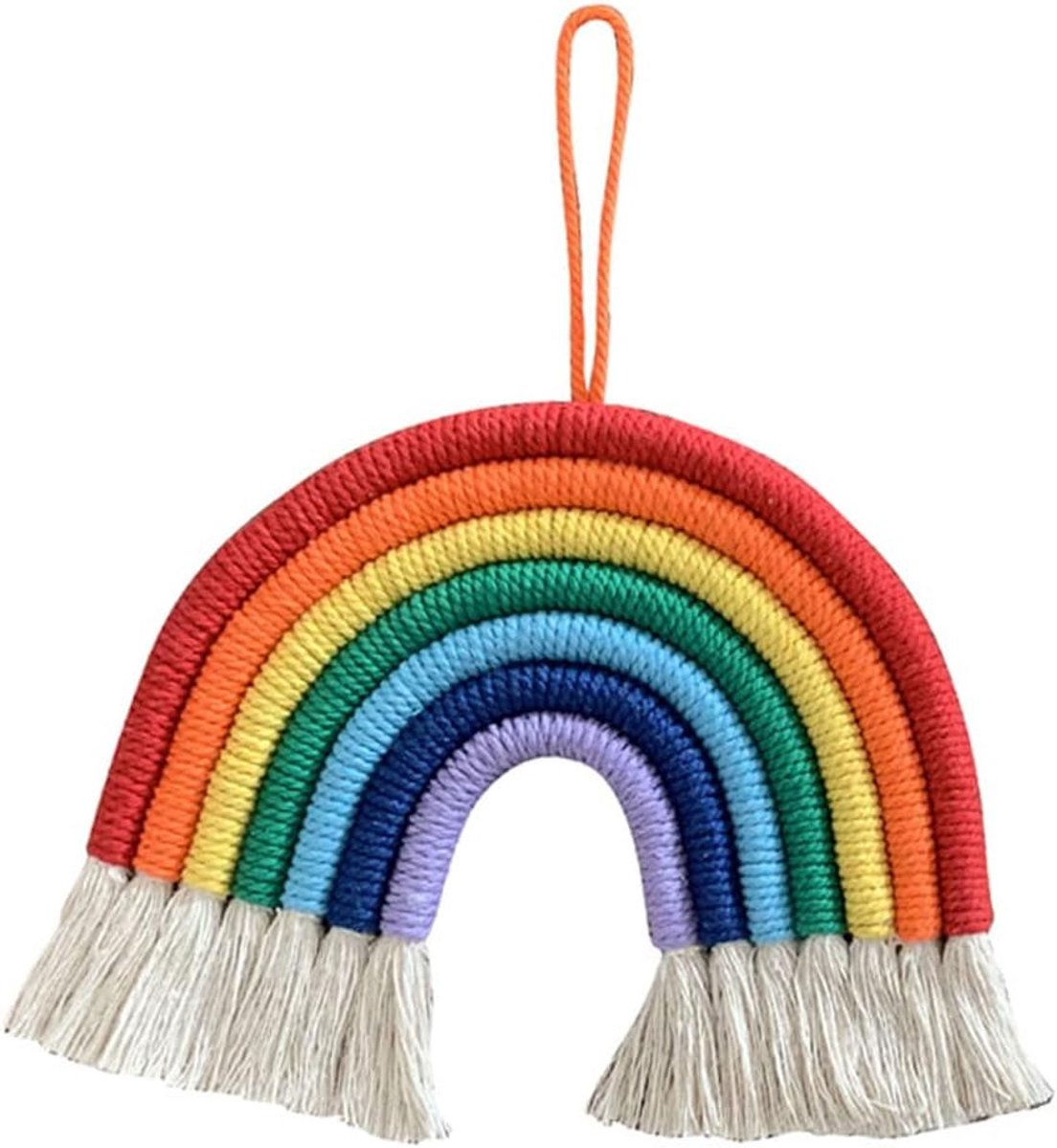 SnelShoppen - Handgeweven Regenboog Wanddecoratie voor Kinderkamer, Macramé Wandhanger van Hoogwaardige Katoen, Kleurrijke Wanddecoratie voor Meisjesk