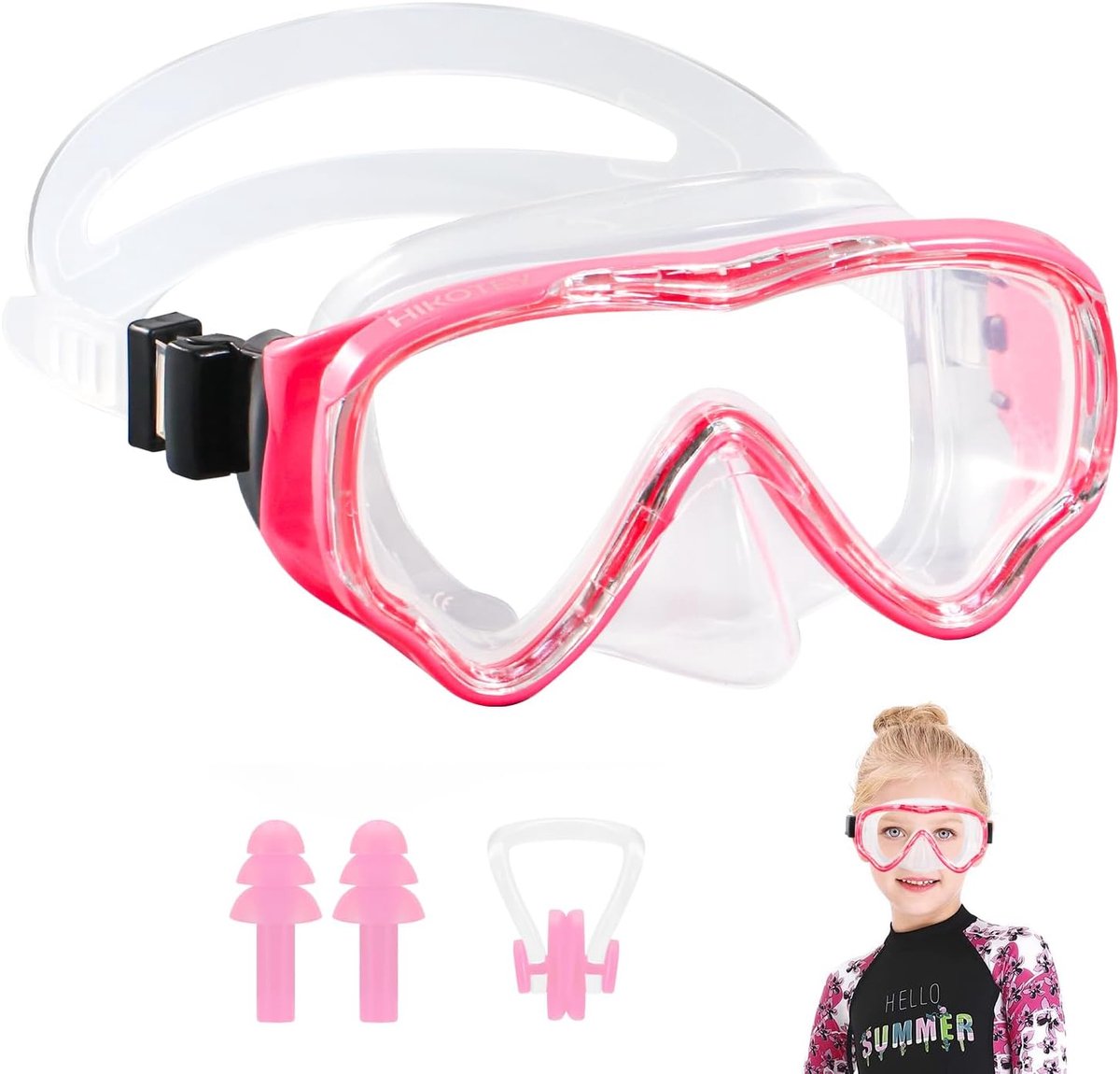 SnelShoppen - Kids Duikbril 4-16 Jaar - Kinderen Zwembril met Neuscover - 180° Panorama HD - Silicone Band - Snorkelset voor Jongens en Meisjes