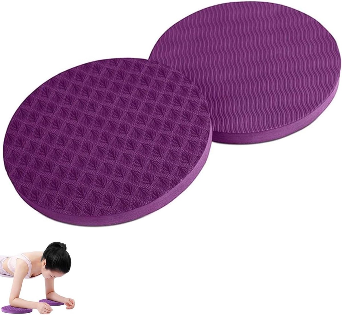 SnelShoppen - Yoga Knie Pads 2 Stuks - Antislip Foam Steun Kussens - Ergonomisch Ontwerp voor Knieën, Ellenbogen, Hielen - Multifunctionele Yoga Bolst