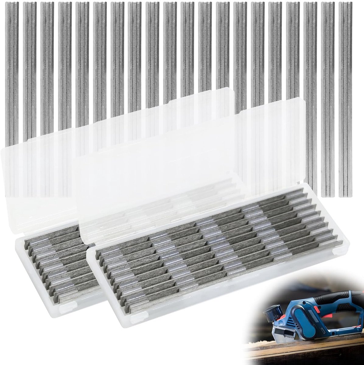 SnelShoppen - Pack van 20 Electric Brushes 82 mm - Omkeerbaar Professioneel Houtbewerkingsmes - Voor het Snijden van Harde en Zachte Houten Panelen -