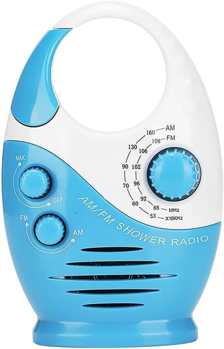 SnelShoppen - DAB/DAB+ Waterproof Shower Radio, AM FM Radio met Haak, Draagbaar met Ingebouwde Speaker voor Badkamer, Keuken, Buitengebruik