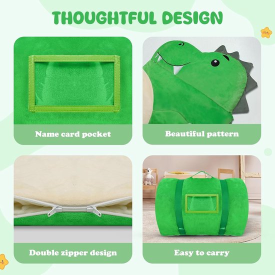 SnelShoppen - Kinderslaapzak Dubbele Rits Warm Vouwbaar met Kussen - Fluffy Slaapzak voor Jongens en Meisjes - Perfect voor Buiten en Binnen Camping van Snelshoppen — afbeelding 3