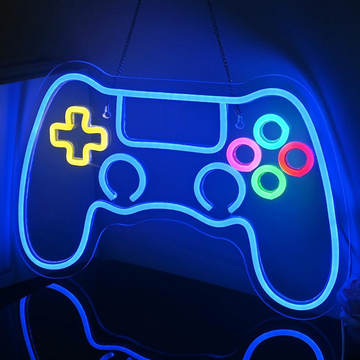 SnelShoppen - Gamer Neon Sign Gamepad - Dimbare Neon Verlichting voor Gamer Kamer Decoratie - Groot Formaat Gaming Wanddecoratie - Perfect als Cadeau
