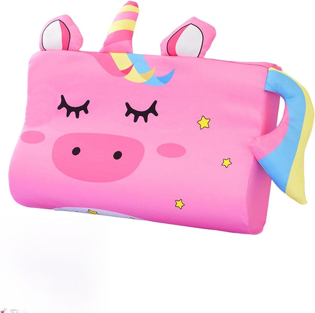 SnelShoppen - Kinderkussen 45 x 27 cm, Ergonomisch, Ademend, Hypoallergeen, Schattige Dieren, Comfort Foam, Geschikt voor Kinderen vanaf 3 Jaar (Eenho