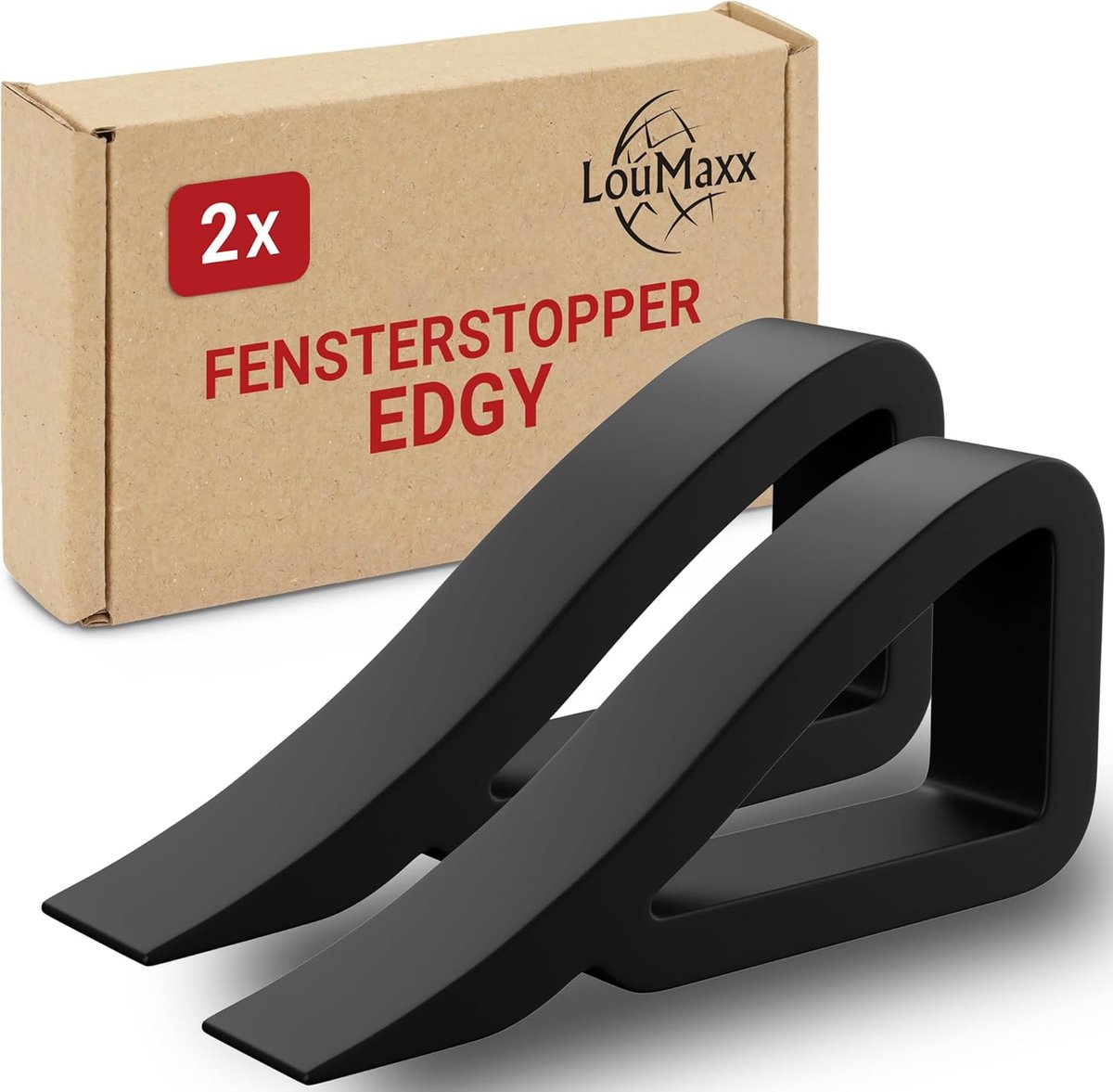 SnelShoppen - Window stopper voor ventilatie - deurwig - multifunctioneel voor ramen en deuren - rubberen deurstopper - set van 2 zwart