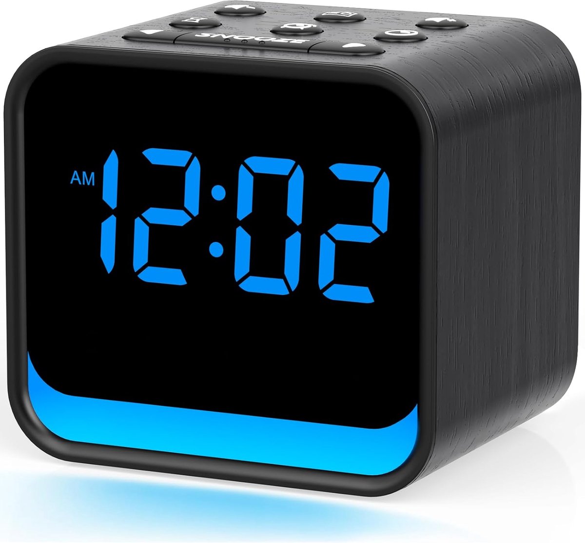 SnelShoppen - Natuurlijke Geluiden Radio Alarm Klok met Dimbare LED Display, Digitale Wekker met Nachtlampje, Zachte Opstaan met Toenemend Volume, Com