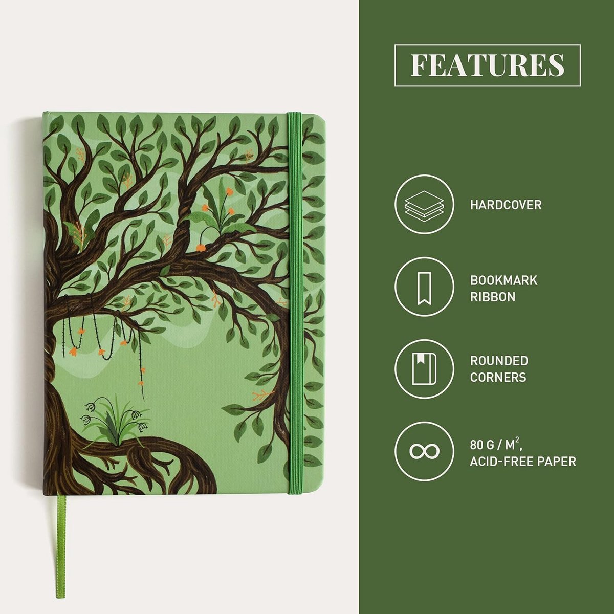 SnelShoppen - Rileys Tekenboek Tree of Life Dagboek 240 pagina's Gelijnd Hardcover Notitieboek voor Creatieve Inspiratie, Schrijven, Tekenen, Journali