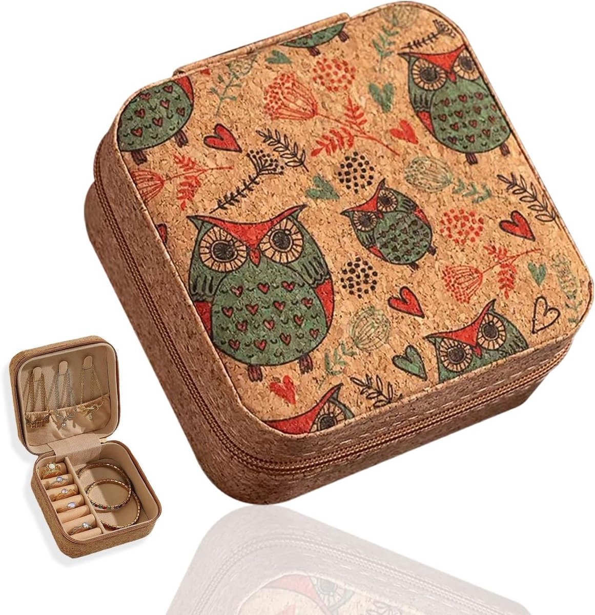 Reisjuwelendoosje, Kleine Sieradenopbergdoos voor Oorbellen, Ringen en Kettingen, Perfect Cadeau voor Vrouwen en Meisjes
