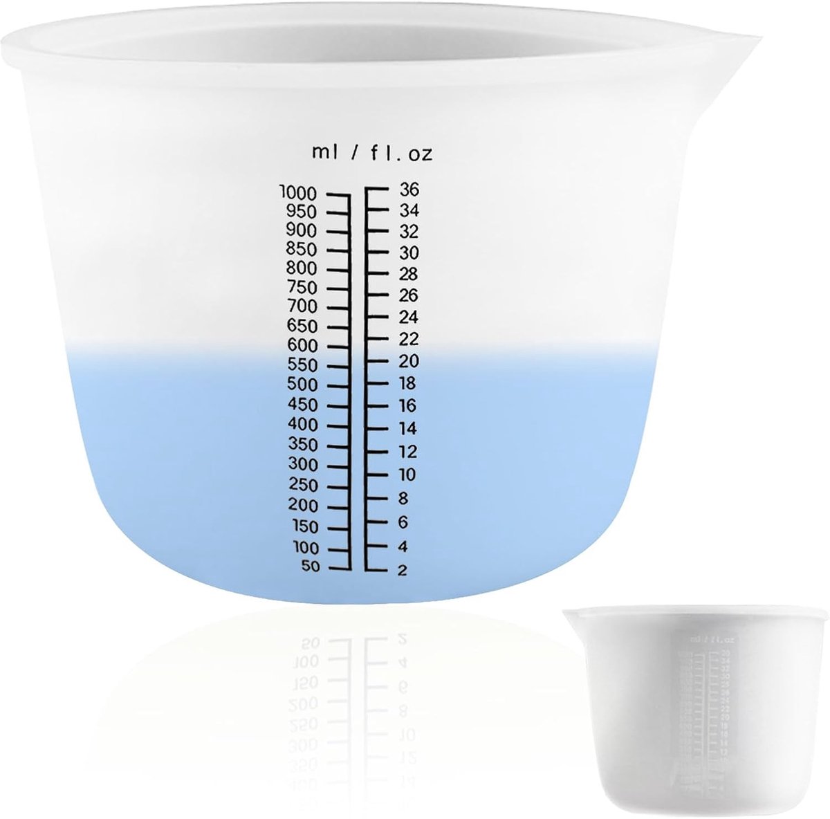 SnelShoppen - 1000ml Siliconen Mengbeker, Herbruikbare Maatbeker voor Epoxy, Gietvormen, Handgemaakte Ambachten, Juweria Maken, Ideaal voor Creatieve