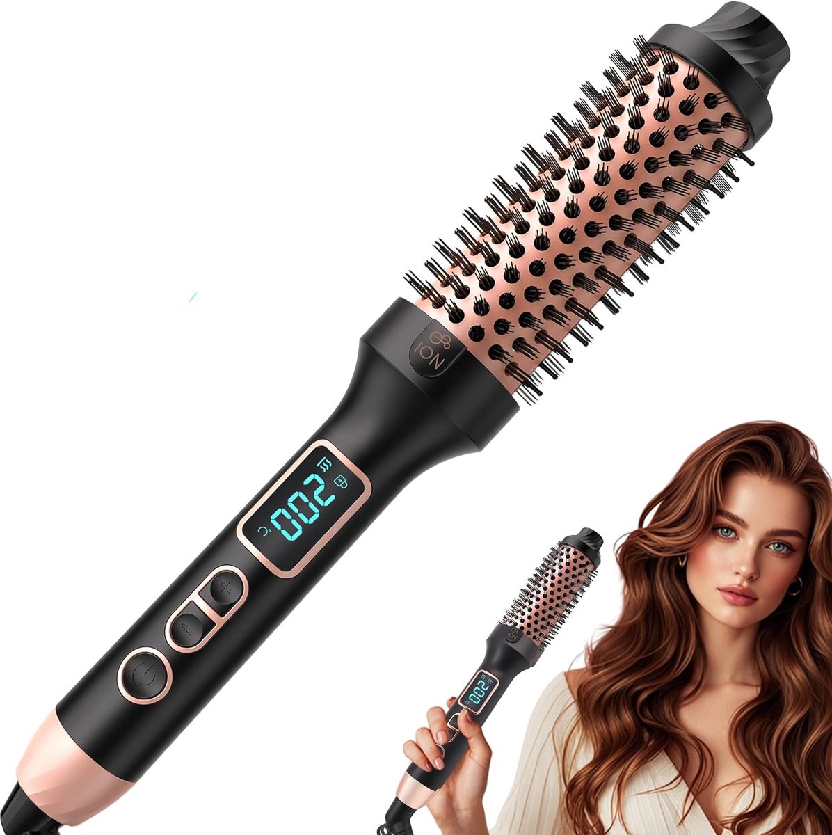 Thijox - Haarstyler-set 5-in-1 met 1000 W ionische haardroger, warme luchtborstel, krultang en stijltang voor alle haartypes - Drogen, gladmaken, krul