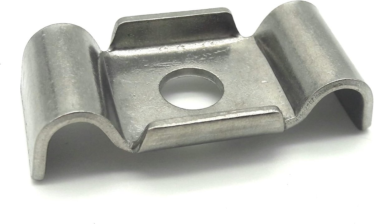 SnelShoppen - 50 x Mat Attachments, RVS Klemring, Dubbele Stang Mathek, Geschikt voor 6/5/6 en 8/6/8 Bar Dikte, Voor Bevestiging aan Muren, Palen, Tui