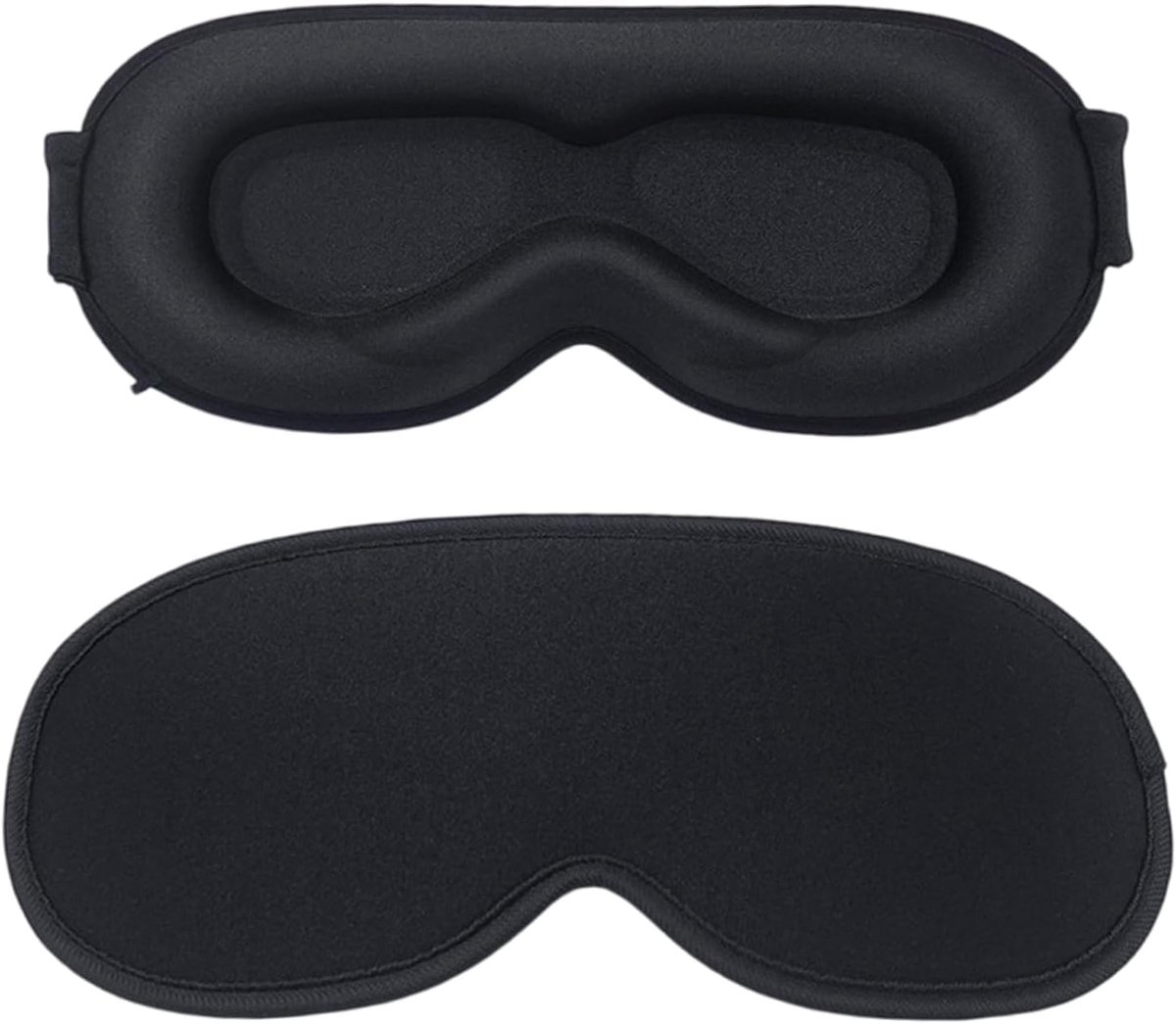 Thijox - Slaapmasker 3D ontwerp in zwart met memory foam, lichtdicht, verstelbaar oogmasker voor diepe slaap, ideaal voor reizen, kantoor en thuis, 25
