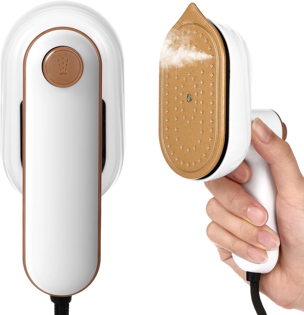 SnelShoppen - Draagbare Mini Strijkmachine, Handheld Stoomstrijkijzer 180° Draaiend, Snelle Verwarming, Vouwbaar, Voor Droog & Nat Strijken van Kledin