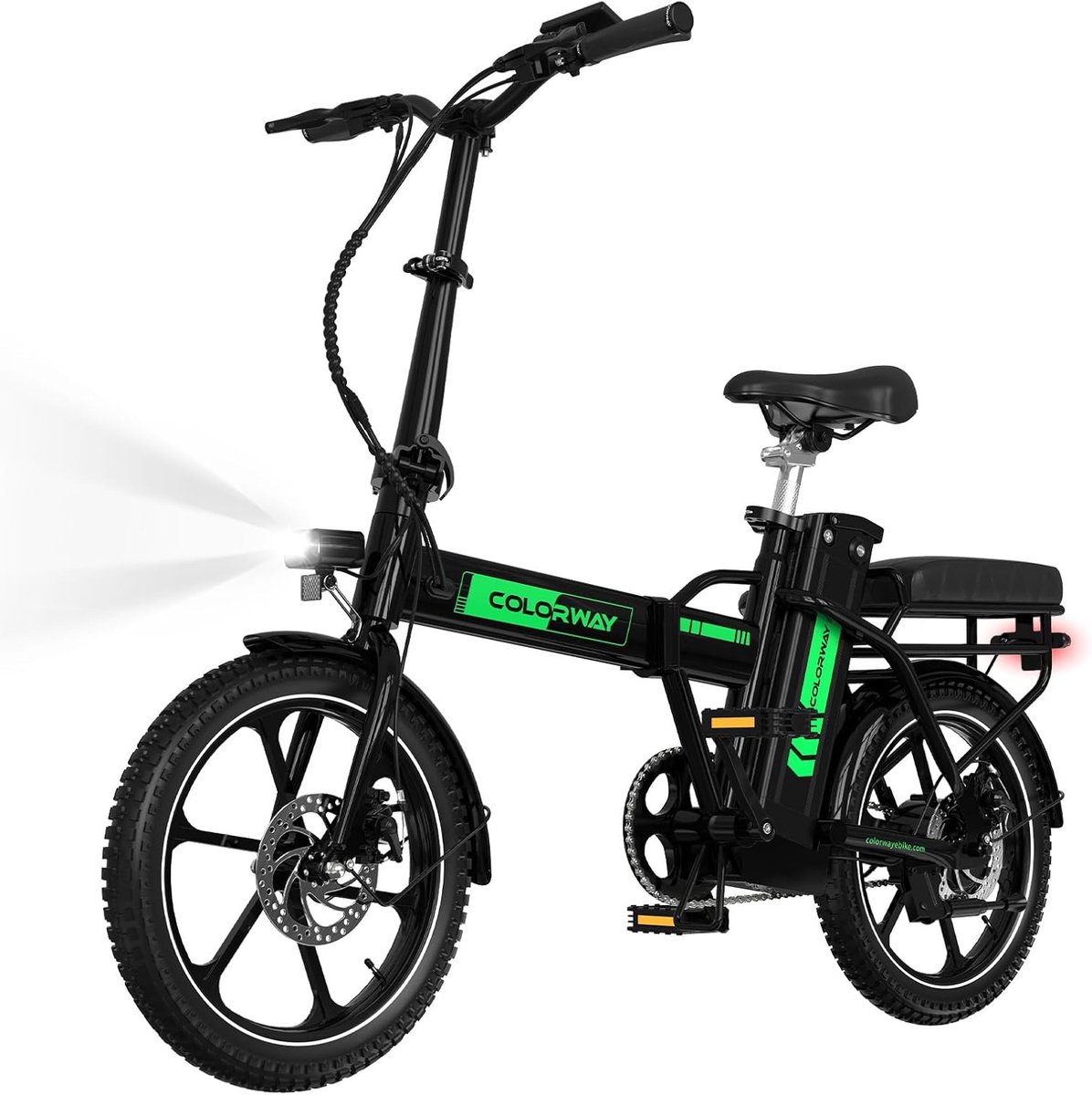 Bol.com Colorway Elektrische Fiets BK5S - 16 Inch City Commuter EBike met Afneembare 36V 12Ah Lithium Batterij - Opvouwbaar E-Bi... aanbieding