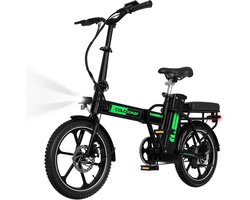 Colorway Elektrische Fiets BK5S - 16 Inch City Commuter EBike met Afneembare 36V 12Ah Lithium Batterij - Opvouwbaar E-Bike met 250W Motor - IP54 Waterproof