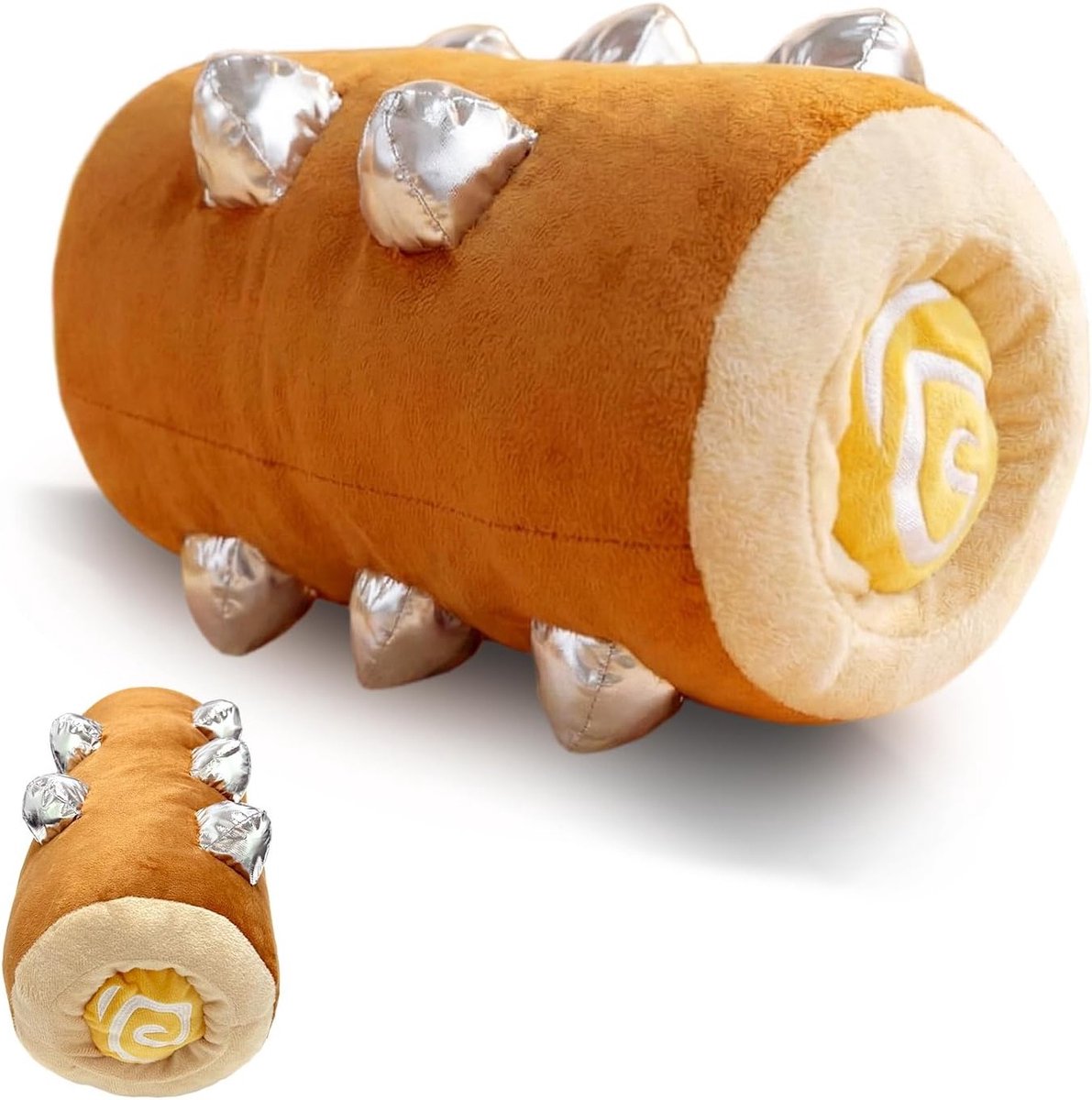 Schattige Houten Pluche Knuffel, 35CM Roll Kussen, Creatief Cadeau voor Jongeren, Perfect voor Verjaardag, Kerst en Reizen, Ideaal voor Bank en Slaapkamer