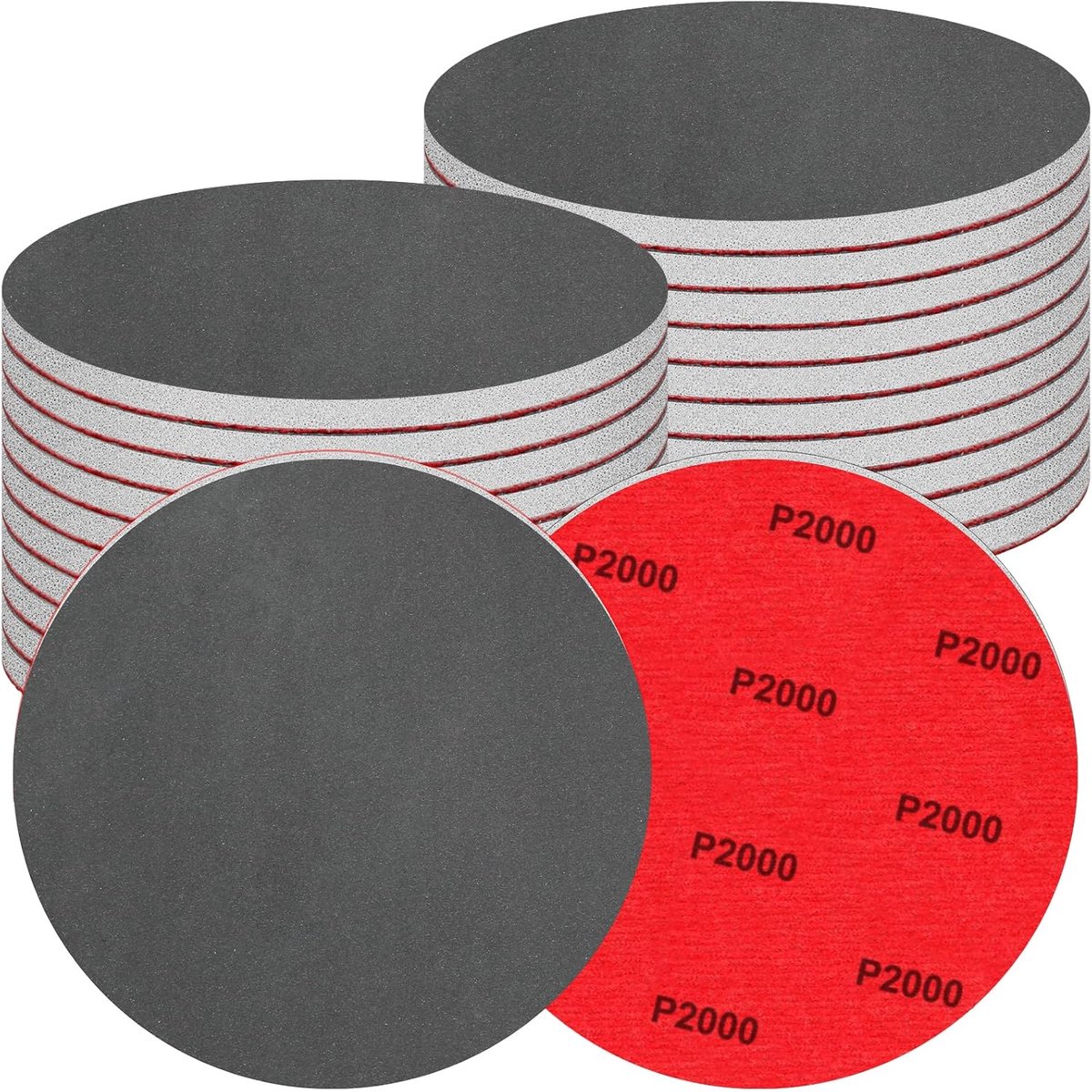 SnelShoppen - 20 Stuks Schuurpads 150mm Korrel 2000 Schuurpapier voor Nat en Droog Gebruik, Flexibele Schuurpads voor Hout, Verf, Plamuur, Autoschade
