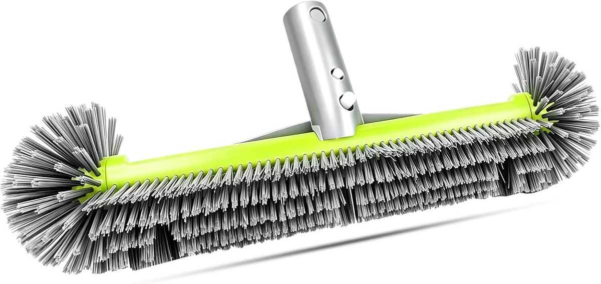 SnelShoppen - Poolborstel voor Foliezwembad 45 cm - Zwembadborstel met Halfronde Borstelkop en Dichte Polyester Haren voor Dieptereiniging - Ideaal vo