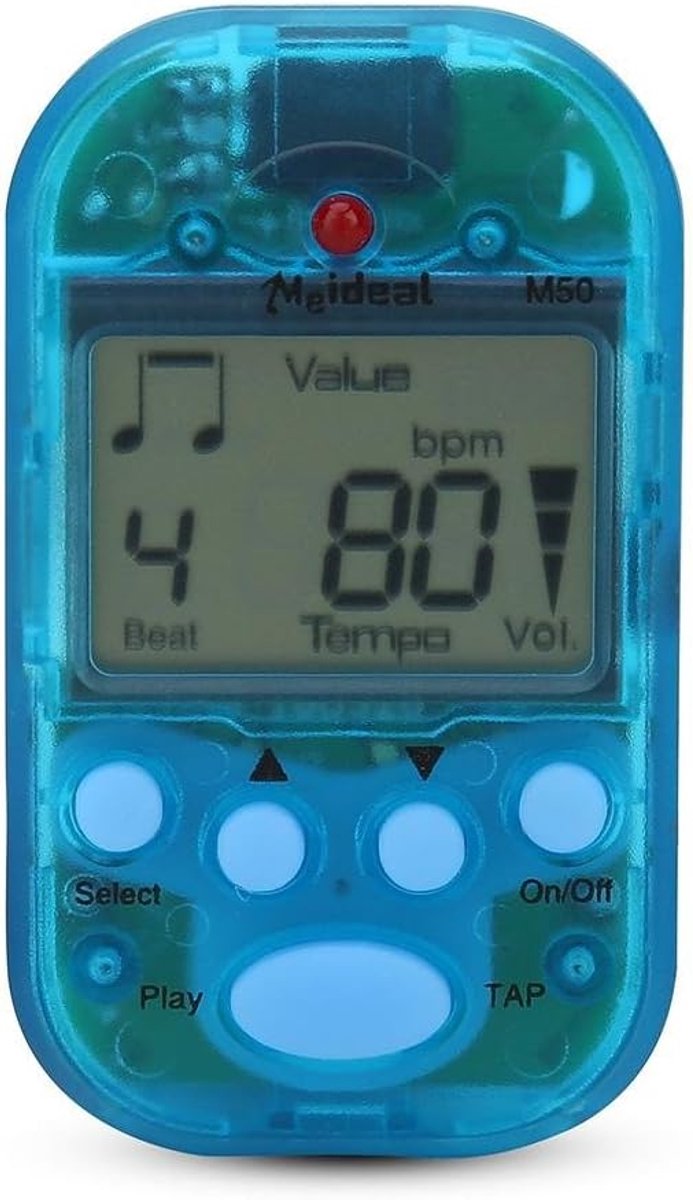 SnelShoppen - Mini Metronoom, Clip-on Digitale Tempo Metronoom voor Piano, Viool, Gitaar - Blauw - Professionele Muziek Accessoires