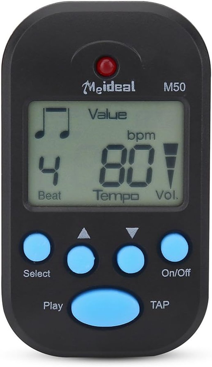 SnelShoppen - Professionele Mini Metronoom Digitale Beat Metronoom voor Piano, Viool, Gitaar - Multifunctioneel, Eenvoudig in Gebruik, Inclusief Tapfu