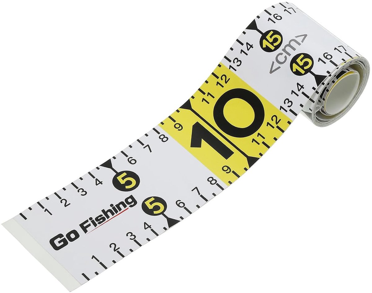 SnelShoppen - Zelfklevende Vismaat 130cm - Waterproof Vislijn Meetlint Sticker voor Boot, Kajak, Werkbank - Wit - Perfect voor Vissers